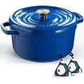 Overmont 5L Enameled Cast Iron Dutch Oven – 26cm Pot for Bread Baking