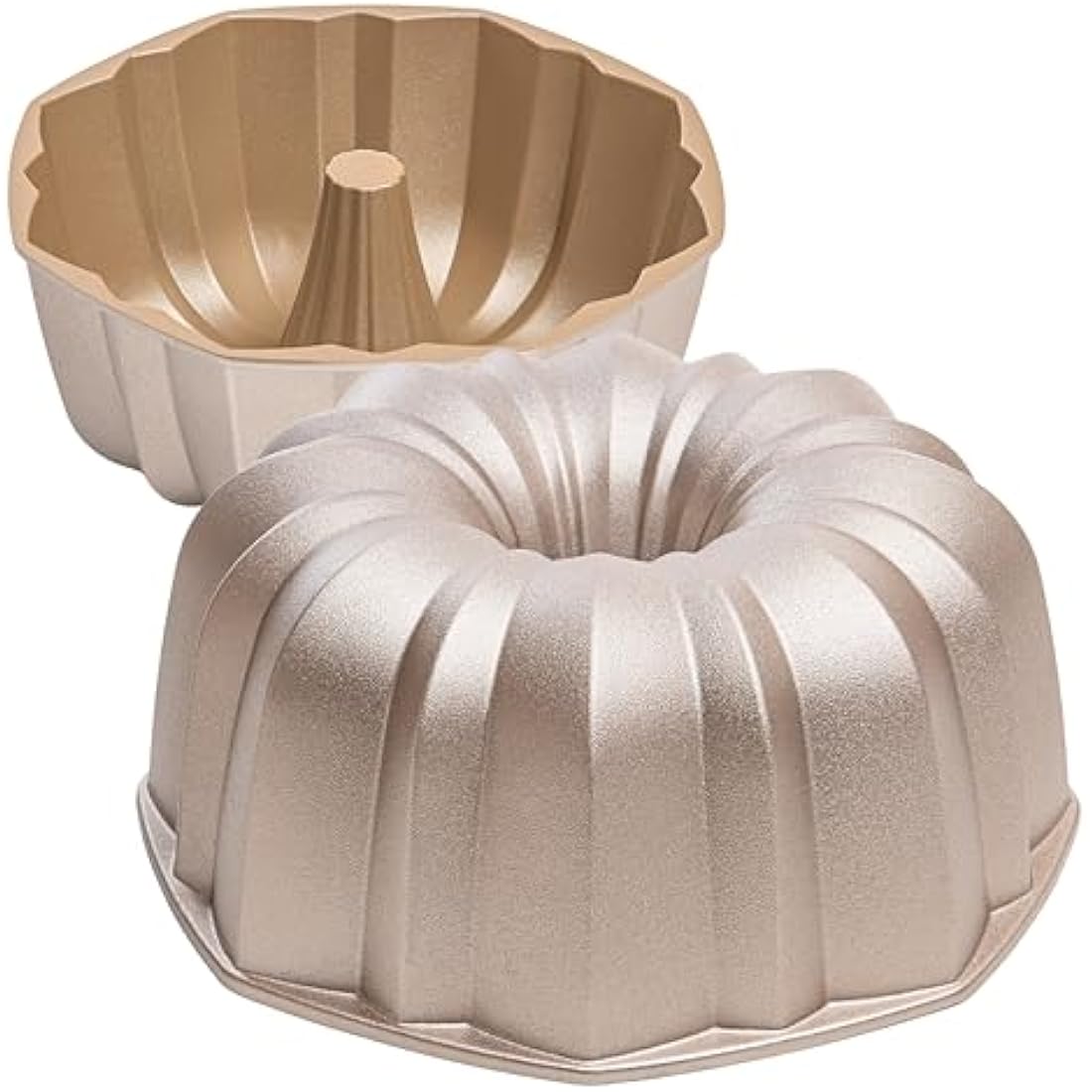 Erreke Fluted Cake Tin – 24cm Non-Stick Cast Aluminium Mould, Rose Gold