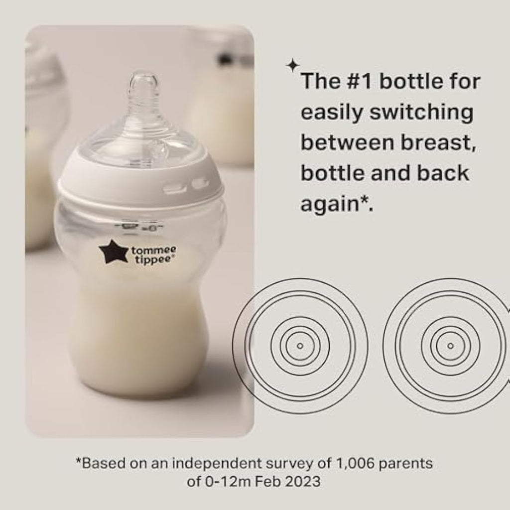 Tommee Tippee Natural Start Baby Bottles | 150ml Slow Flow, 3 Pack