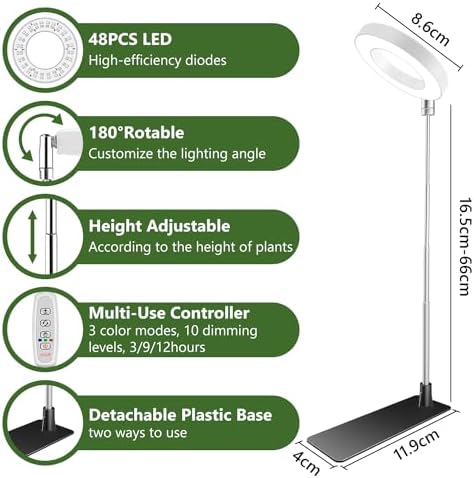 Kullsinss Full Spectrum LED Grow Lights for Indoor Plants | 2-Pack Halo Lamp