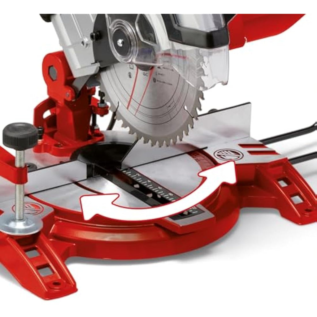 Einhell 1600W Compound Mitre Saw – 5000 RPM Woodworking Saw, Red