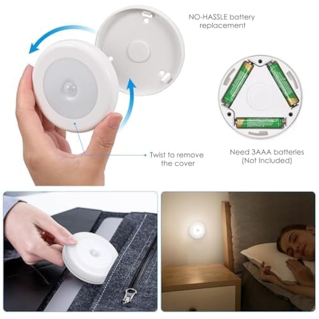 AMIR Motion Sensor Night Light – 3 Pack Battery Powered LED Closet Lights