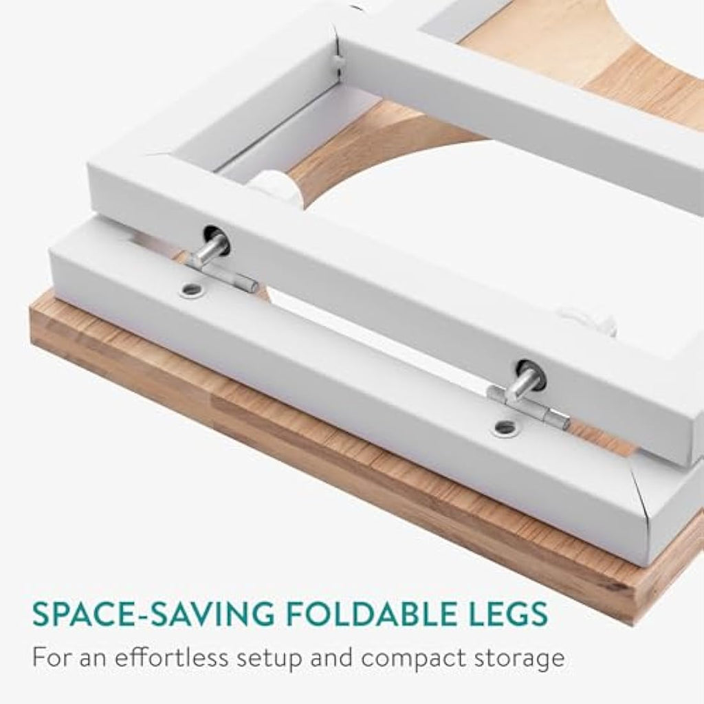 Navaris Large Elevated Wooden Dog Bowl Stand – Foldable Pet Feeder