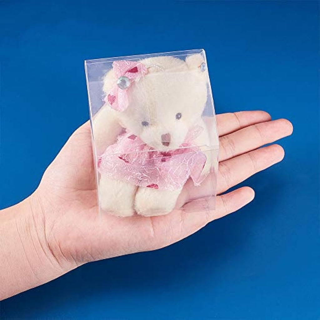 BENECREAT 50PCS Clear PVC Cube Gift Boxes | 7x7x7cm Wedding Favor Boxes