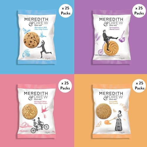 Meredith & Drew Mini Biscuits – Assorted Cookie Snack Packs (100 x 23g)