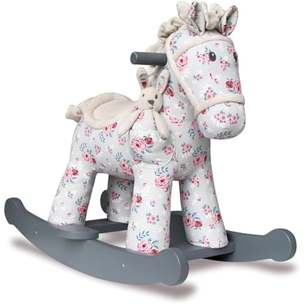 Little Bird Told Me Lily & Rose Rocking Horse – Grey Floral Wooden Toy