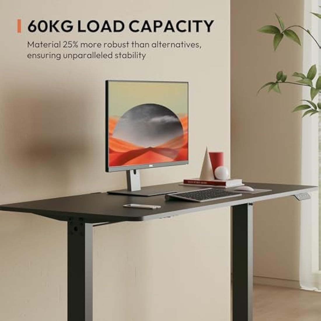 SANODESK Electric Standing Desk – 160x75cm Height Adjustable Table