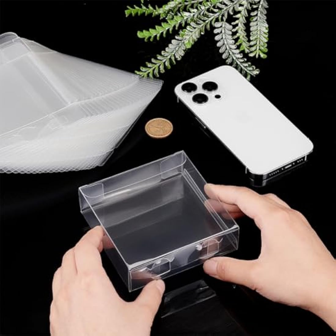 BENECREAT 30PCS Clear PVC Wedding Favor Boxes – 10x10x3cm Gift Boxes