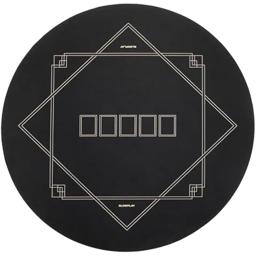 SLOWPLAY Godel 120cm Round Poker Mat - Waterproof Texas Hold'em Table Top