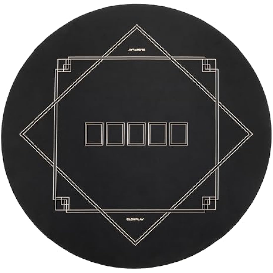 SLOWPLAY Godel 120cm Round Poker Mat - Waterproof Texas Hold'em Table Top