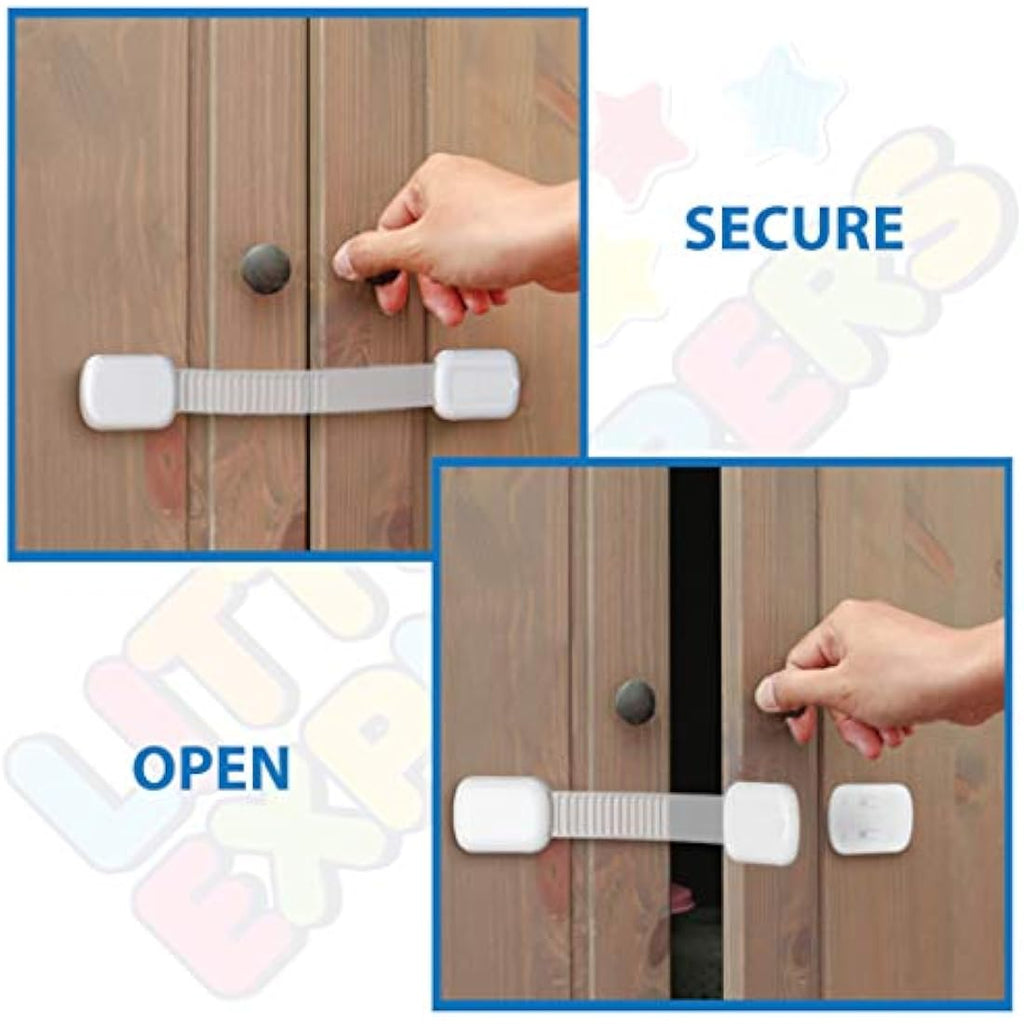 Baby Proof Cabinet Locks – Adjustable Child Safety Latches (8 Pack)