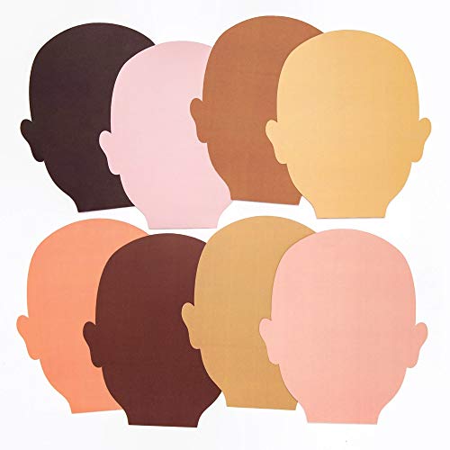 Baker Ross Skin Tone Face Cut-Outs – Paper Craft Shapes (Pack of 56)