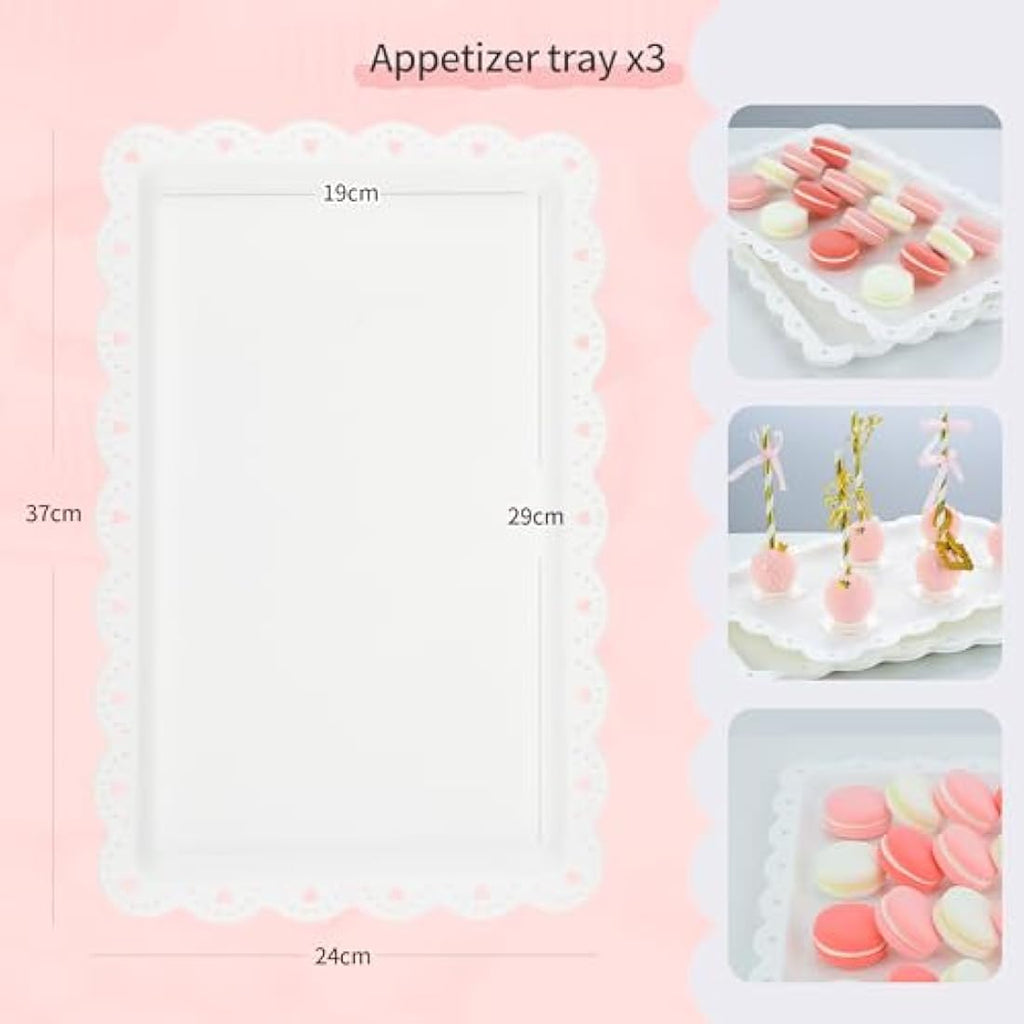 NWK 10-Piece White Cupcake Stand Set – Tiered Dessert Trays for Parties