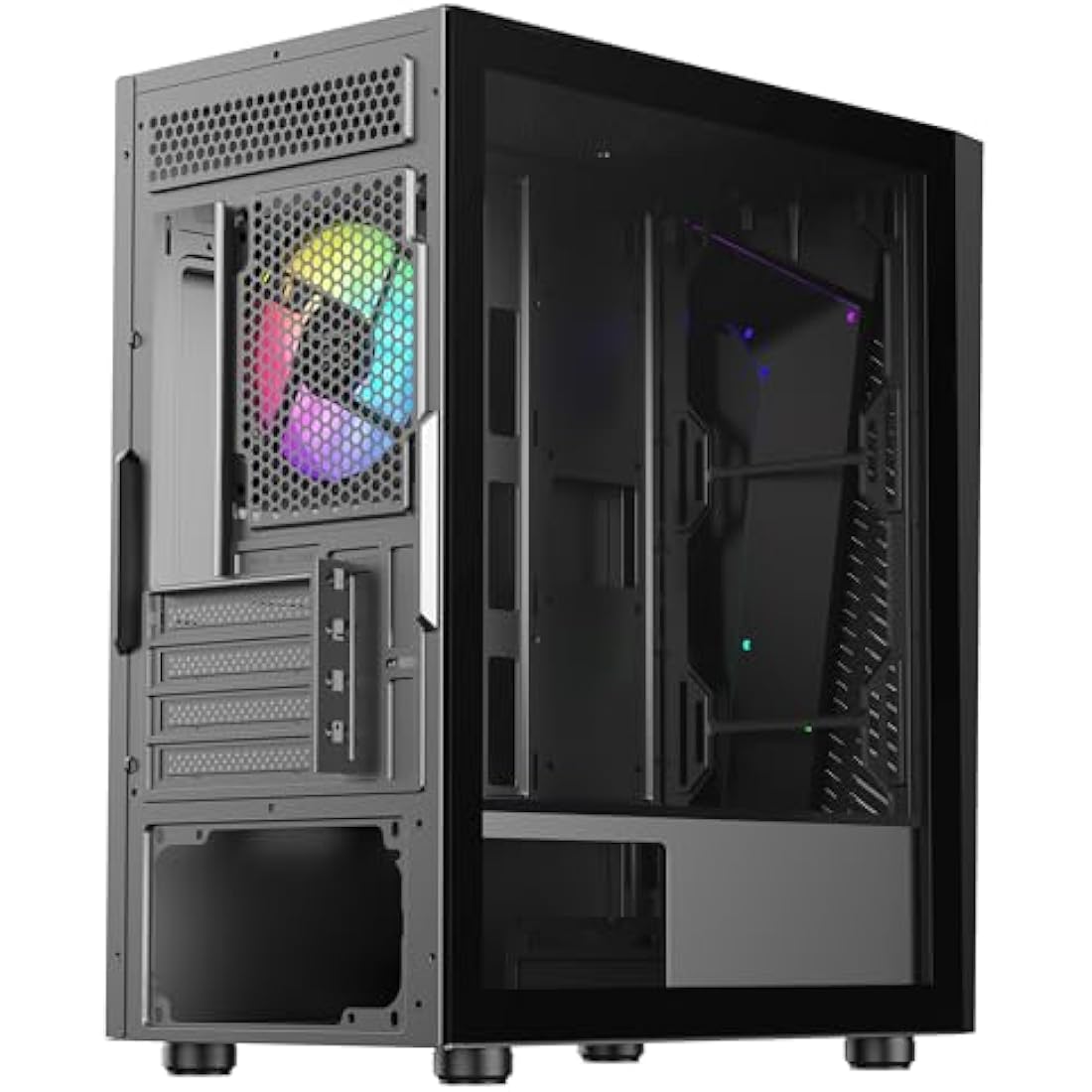 CiT Alpha Micro-ATX Gaming Case - ARGB Infinity Fan & Tempered Glass
