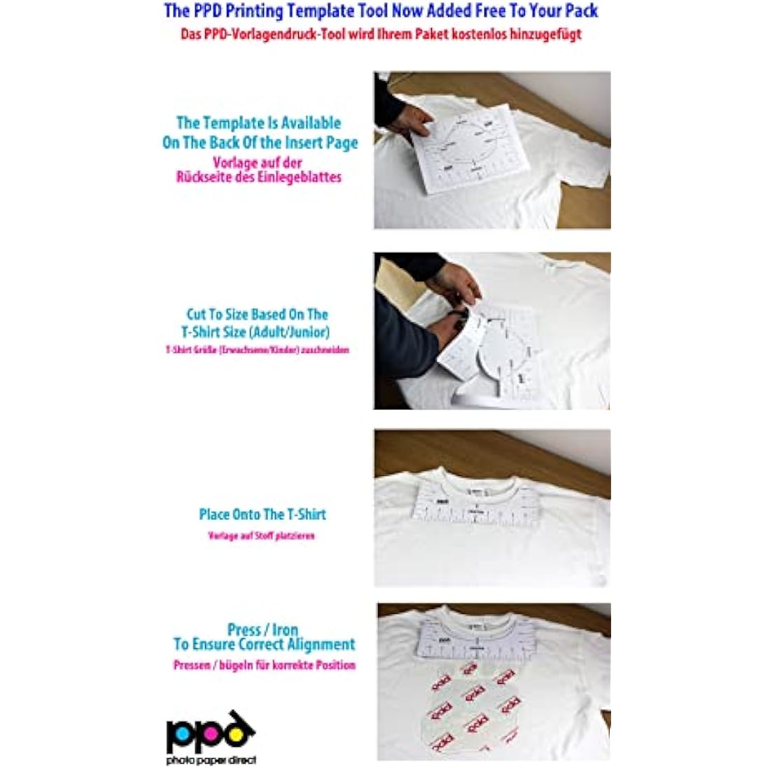 PPD Inkjet T-Shirt Transfer Paper for Light Fabrics | A3 - 25 Sheets