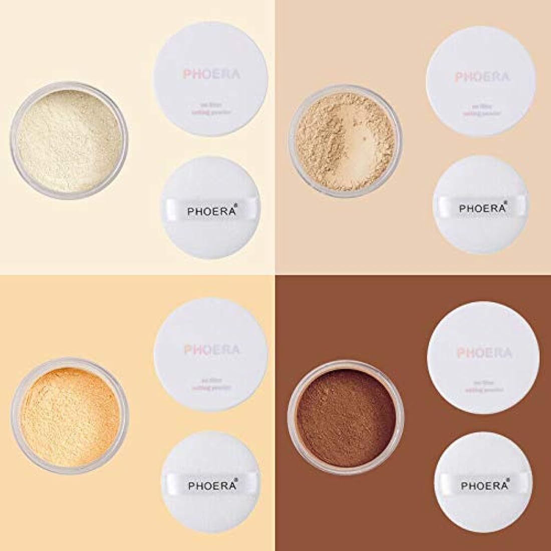 PHOERA Loose Setting Powder – Matte Finish Face Makeup (Cool Beige)