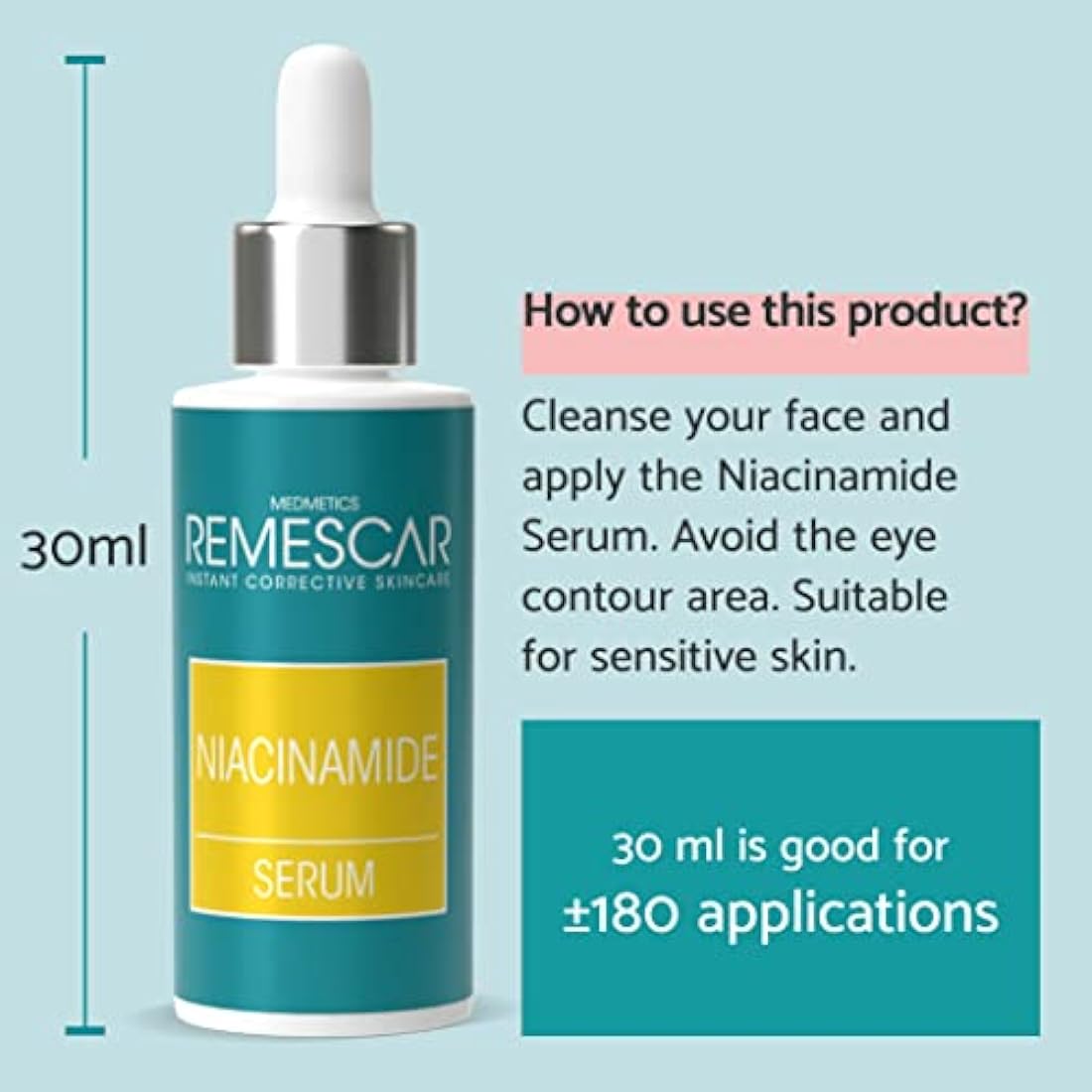 Remescar Niacinamide Facial Serum 30ml – Pore Minimizer & Dark Spot Treatment