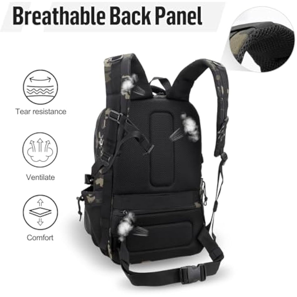 Jueachy 40L Military Tactical Backpack | Insulated Lunch Box & Laptop Bag