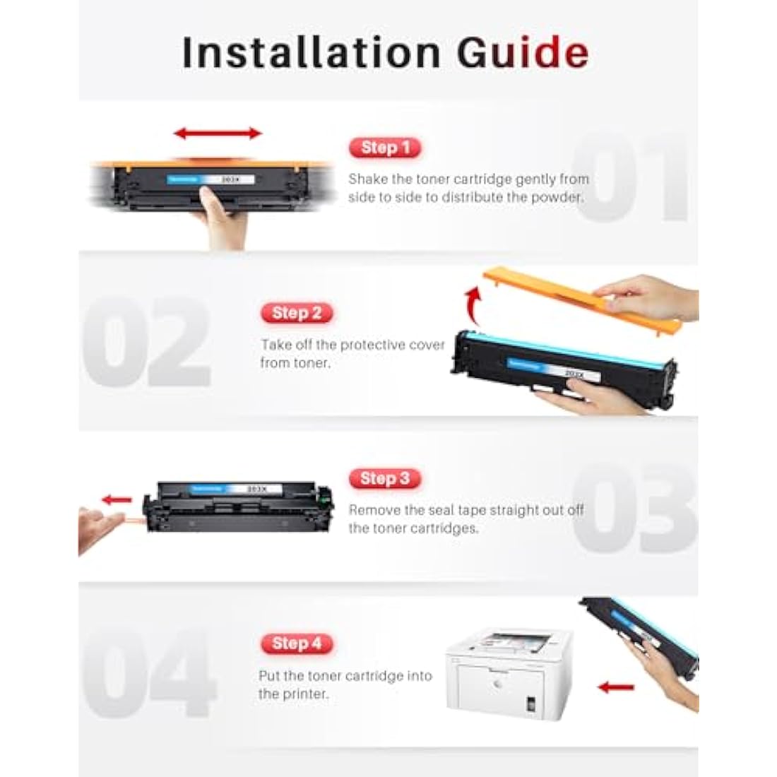 Halloya 203X Toner Cartridge 4-Pack for HP Color LaserJet Pro M281fdw