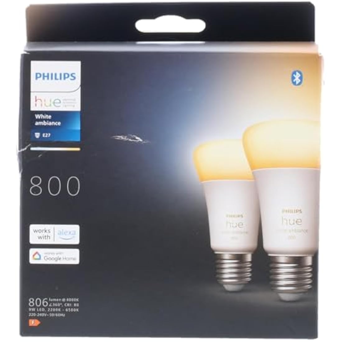 Philips Hue White Ambiance E27 Smart LED Bulb - 800 Lumen (2 Pack)