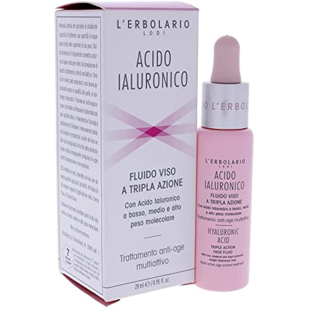 L'Erbolario Hyaluronic Acid Triple Action Face Fluid - Italian Skincare