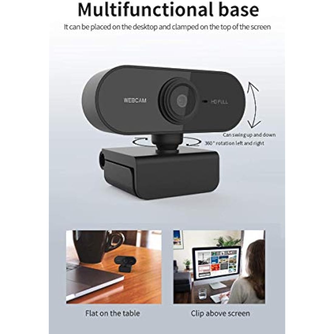 1080P Full HD Webcam with Privacy Cover and Tripod