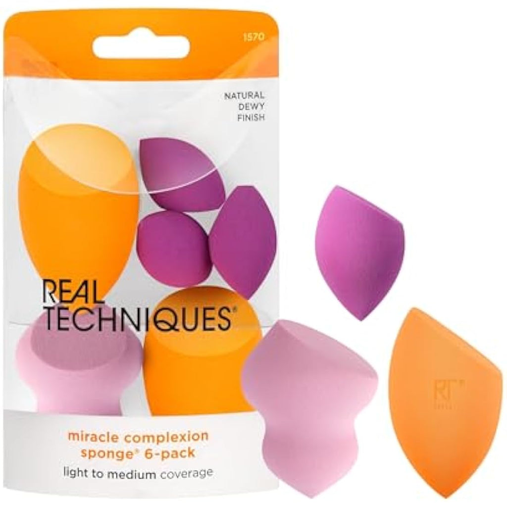 Real Techniques Miracle Complexion Sponges | Latex-Free - 6 Count