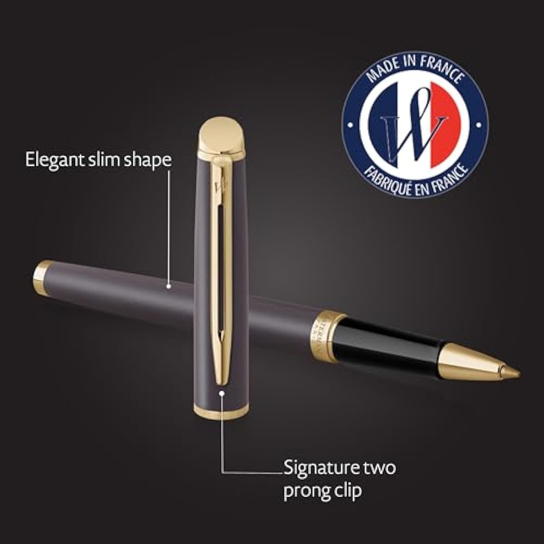 Waterman Hémisphère Rollerball Pen – Lava Black Fine Point Luxury Gift