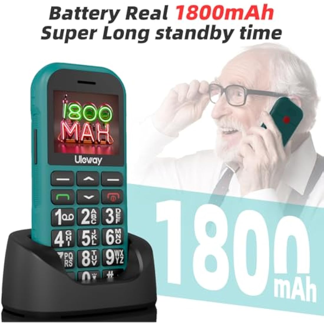 Jolof Store 4G Big Button Mobile Phone for Elderly | SOS & USB-C Dock