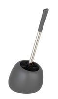 WENKO Polaris Toilet Brush Set – Matt Grey Ceramic Holder for Bathroom