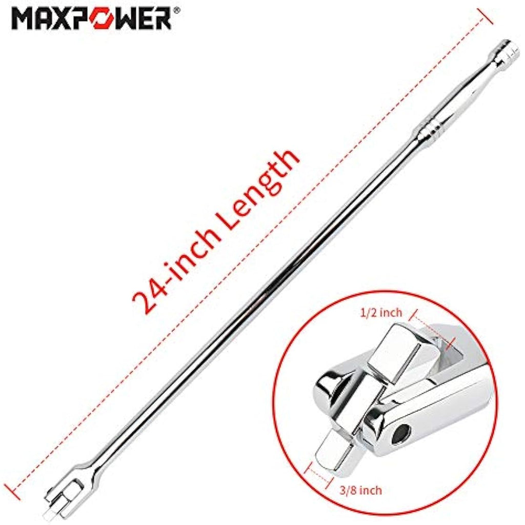 MAXPOWER 2-in-1 Breaker Bar | 1/2" & 3/8" Dual-Drive Wheel Nut Spanner