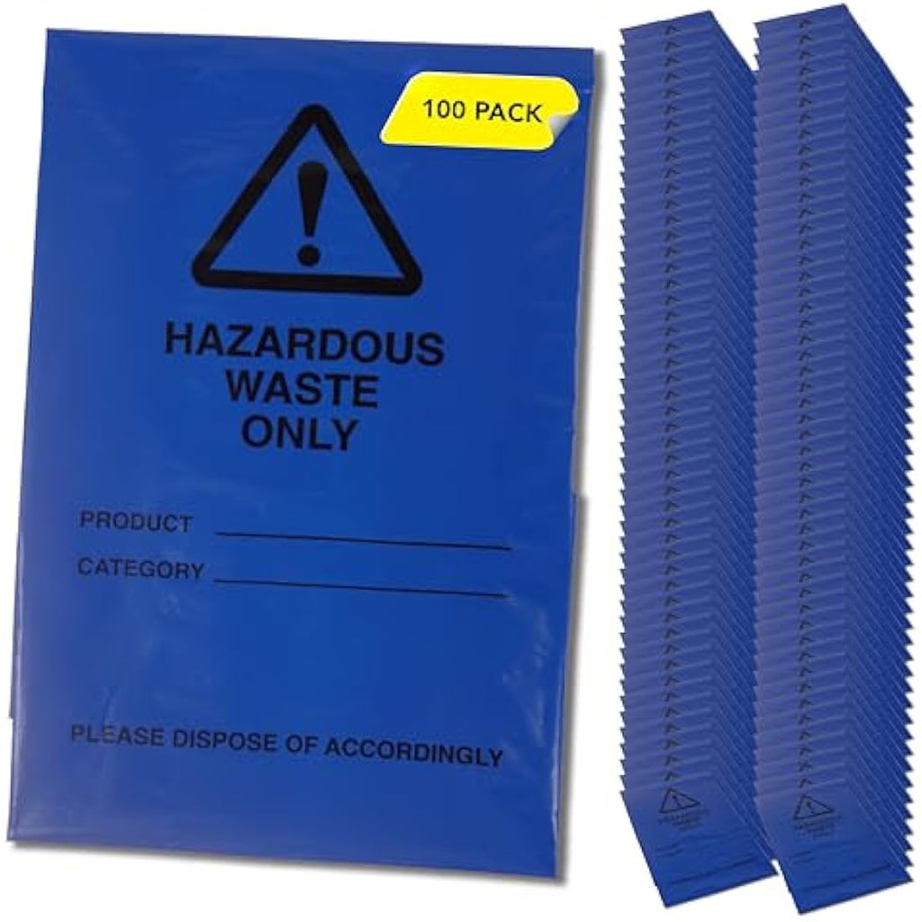 Hazardous Waste Bags – Blue Heavy Duty Disposal (100 Pack)