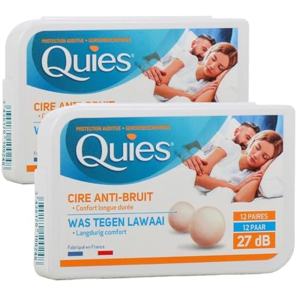 Quies Natural Wax Earplugs – Noise Reduction Sleep Aid (24 Pairs)