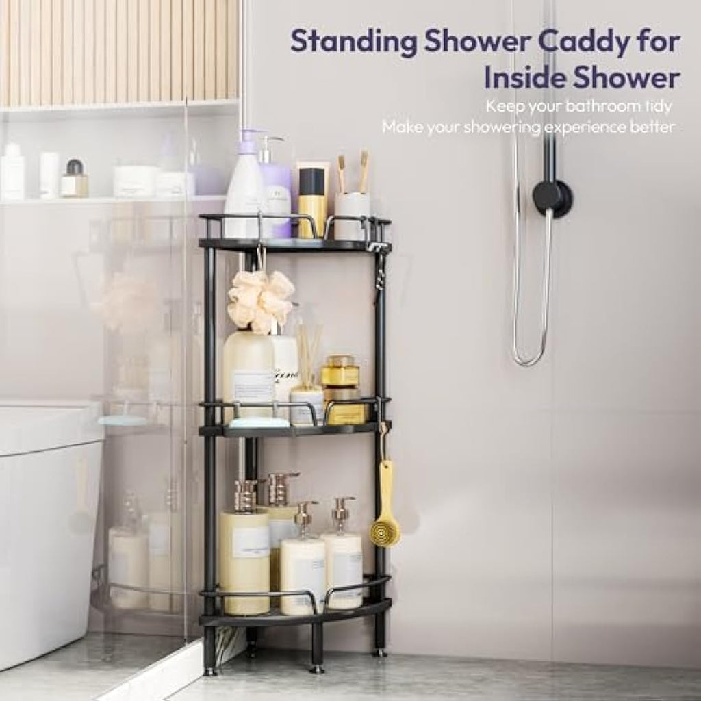 SWTYMIKI 3-Tier Corner Shower Caddy – Rustproof Stainless Steel Organizer