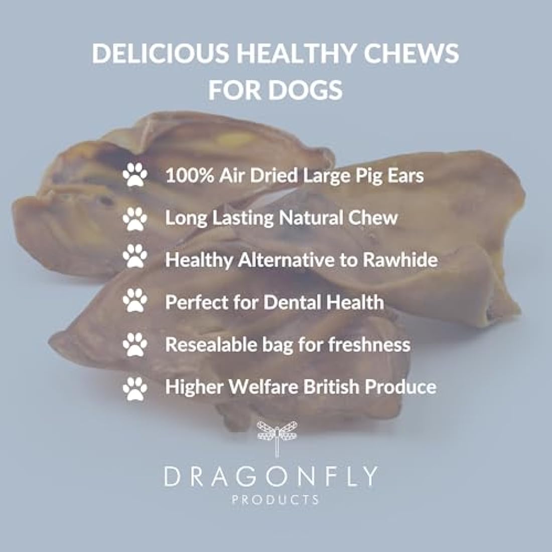 Jolof Store Pigs Ears for Dogs | 25 Large British Pork Ear Dental Chews