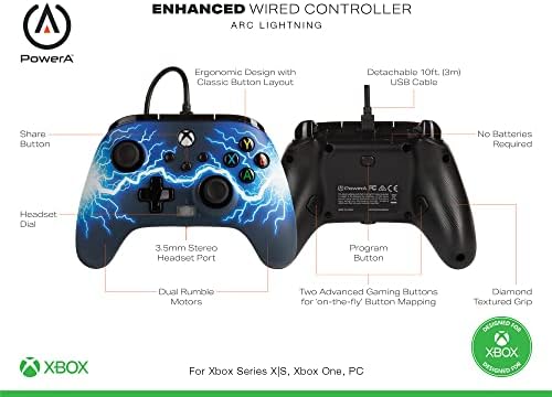 Jolof Store Wired Xbox Series X|S Controller – Arc Lightning Gamepad