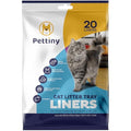 Pettiny Cat Litter Tray Liners – 20 Pack Scratch Resistant Drawstring Bags