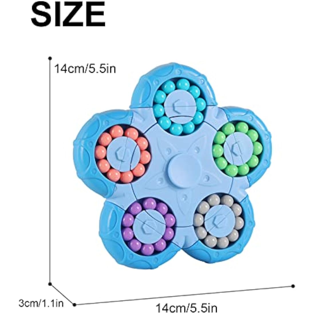 Magic Bean Rotating Cube – Double-Sided Fidget Spinner Puzzle
