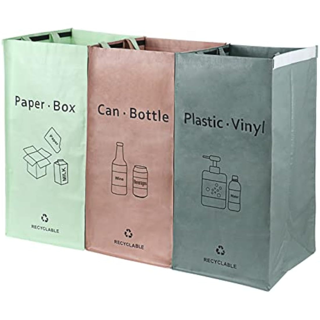 Jolof Store Recycling Bags | 3-Pack Waterproof Woven Waste Bins