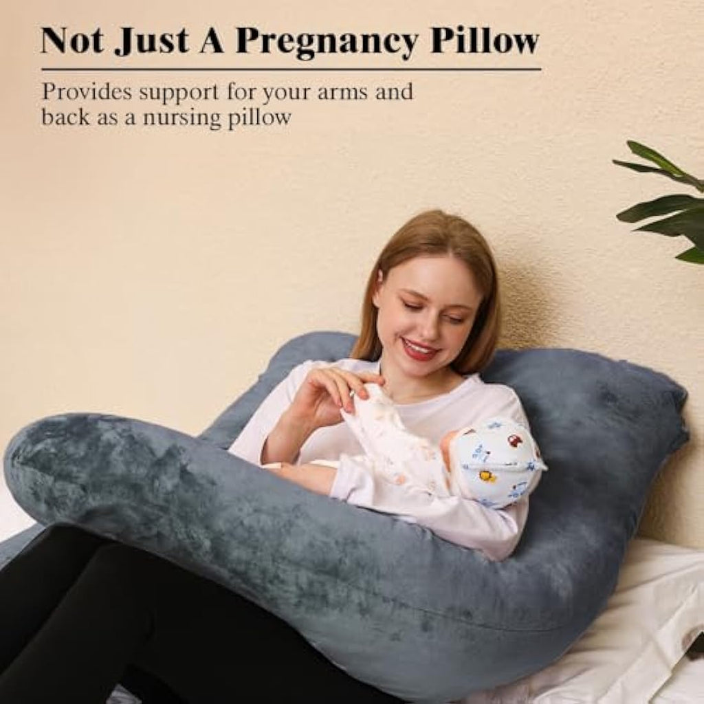 Jolof Store U-Shaped Pregnancy Pillow – 55 Inch Velvet Body Pillow