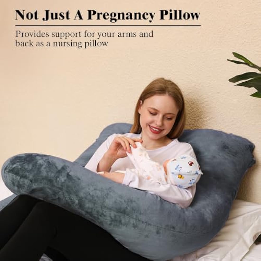 Jolof Store U-Shaped Pregnancy Pillow – 55 Inch Velvet Body Pillow