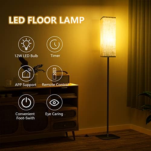 CRLL Modern Floor Lamp – Dimmable LED Standing Lamp with Remote