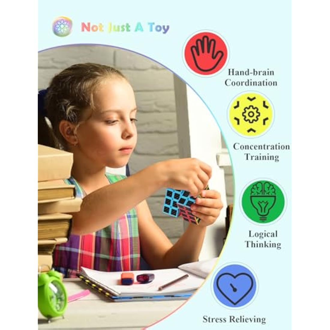 Roxenda 4x4 Speed Cube – Carbon Fiber Sticker Magic Puzzle for Kids