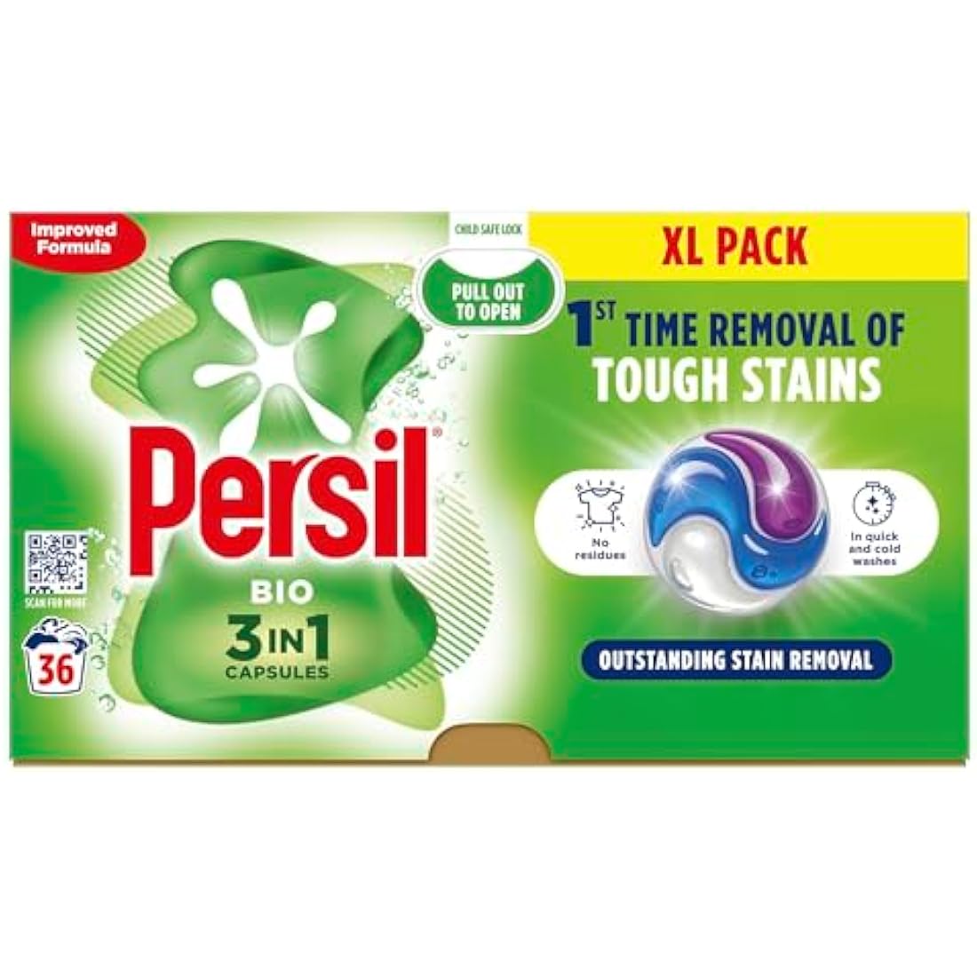 Persil Bio 3 in 1 Laundry Capsules | 108 Washes | Stain Removal