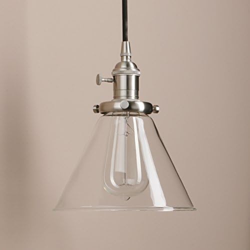 Industrial 3-Light Glass Pendant Chandelier – Brushed Metal