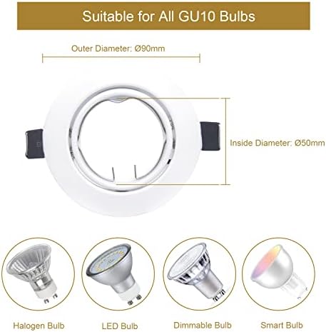 Recessed Ceiling Spotlights | 20 Pack White GU10 Downlights