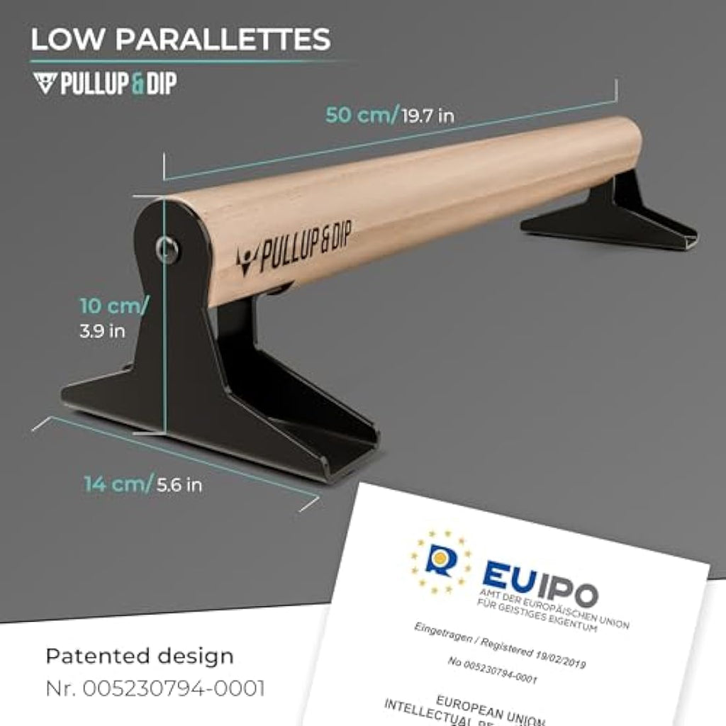 PULLUP & DIP Wooden Parallettes – Ergonomic Beechwood Gymnastic Bars