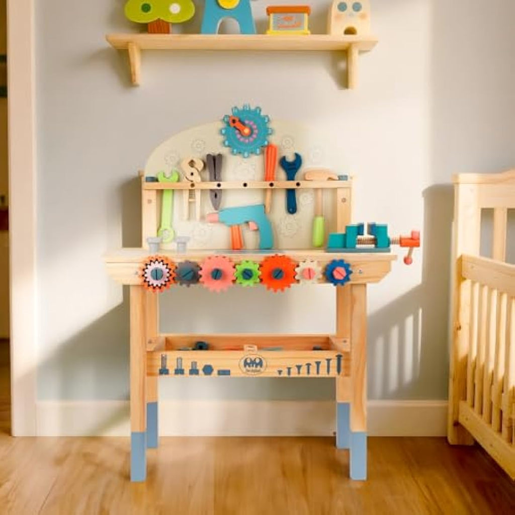 Wooden Kids Tool Bench – Educational Toy Workbench Set
