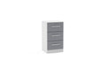 Birlea Lynx 3 Drawer Bedside Table | High Gloss White and Grey