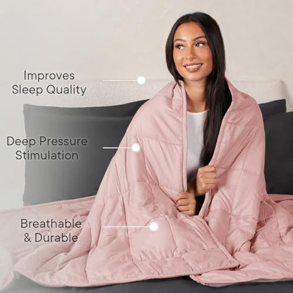 Brentfords Weighted Blanket 4kg | Anxiety Relief | Blush Pink 125x150cm